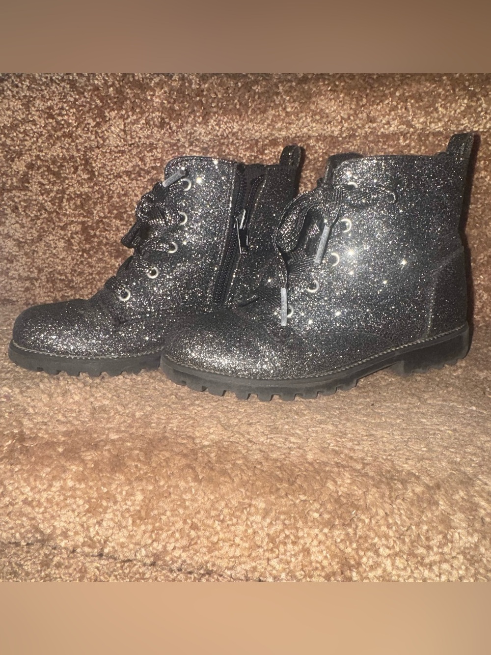 Rachel Zoe Girls Silver Sparkle Ankle Boots - Size 11 Toddler - GUC